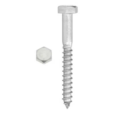 Tornillo tirafondo 1/4 x 2 1/4 cabeza hexagonal x 100 u.